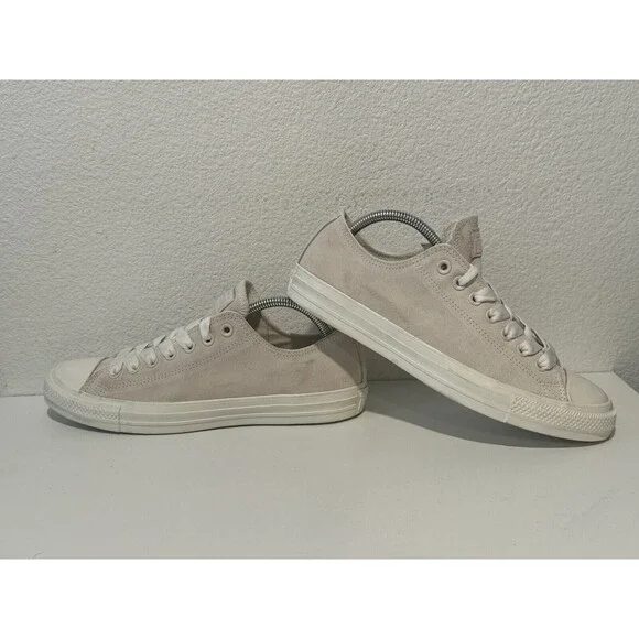 Converse Chuck Taylor All-Star Low Top Beige Suede Mens Sz 8 Womens 10 NEW - Picture 7 of 13